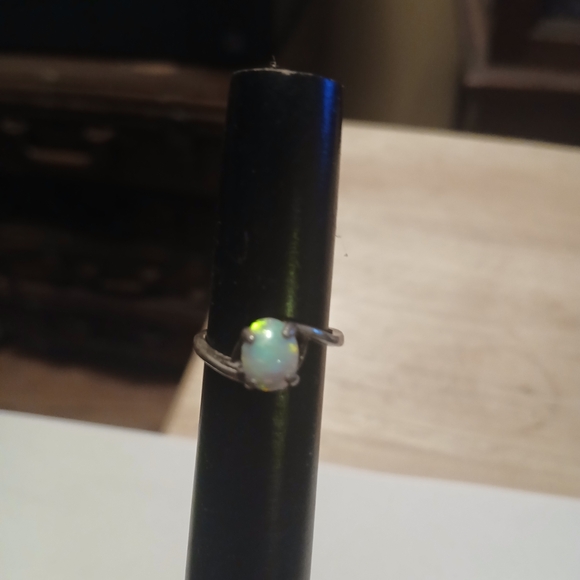 Dazzling Sterling Silver Opal Ring